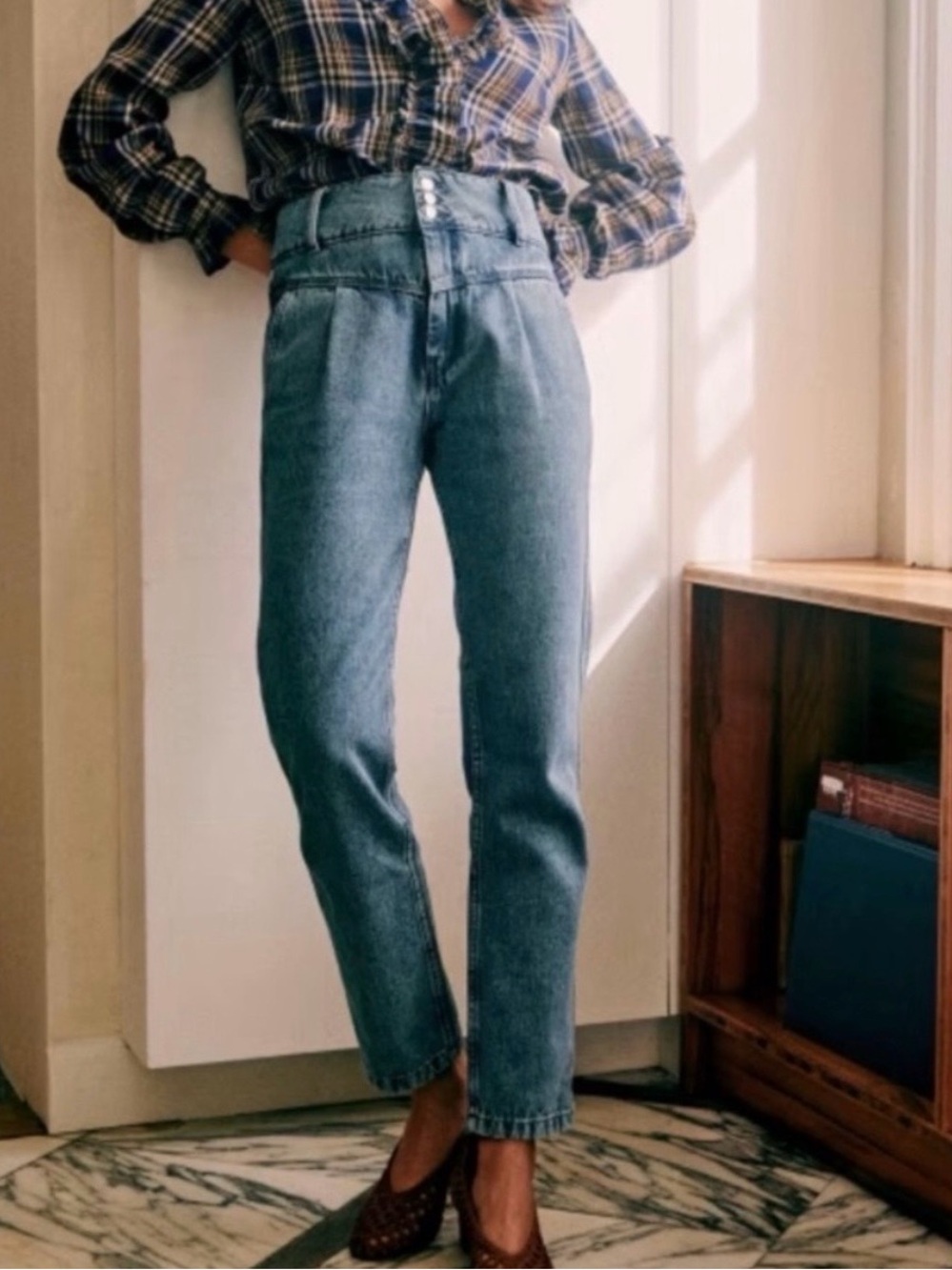 Sezane High Rise Women's Jeans in Faded Blue NWT